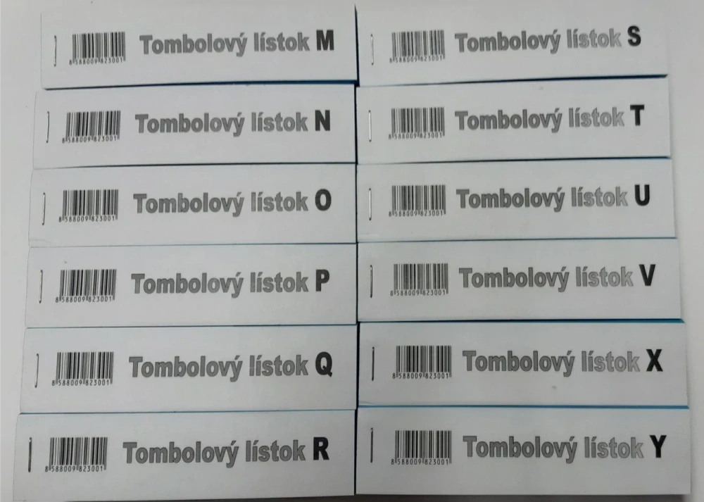 Tombolový lístek 1 blok (VLASTNÝ VÝBĚR)